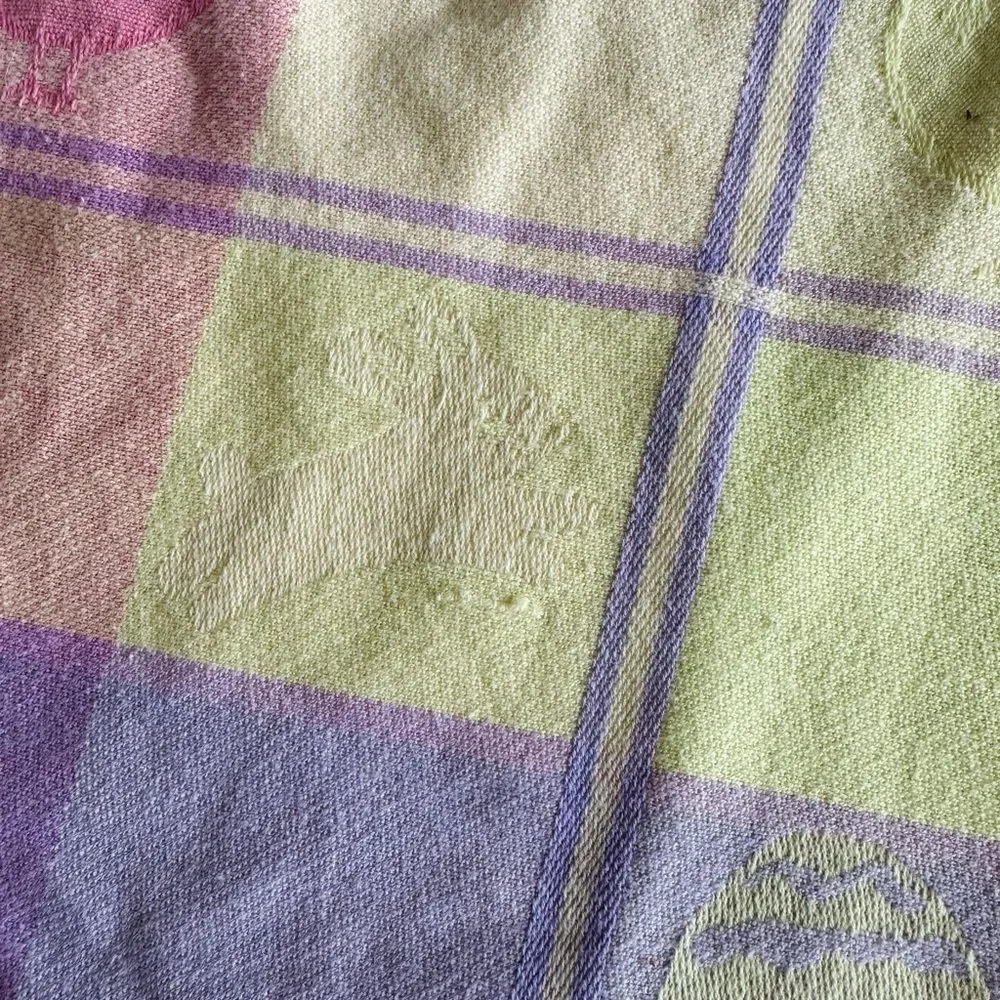 Blossoms & Blooms Y2K Easter Placemats Set of 4 Pastel Bunny Egg Plaid